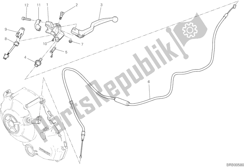 Wszystkie części do Sterowanie Sprz? G? Em Ducati Scrambler Cafe Racer 803 2017